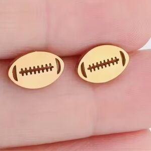 Gold Football Earrings